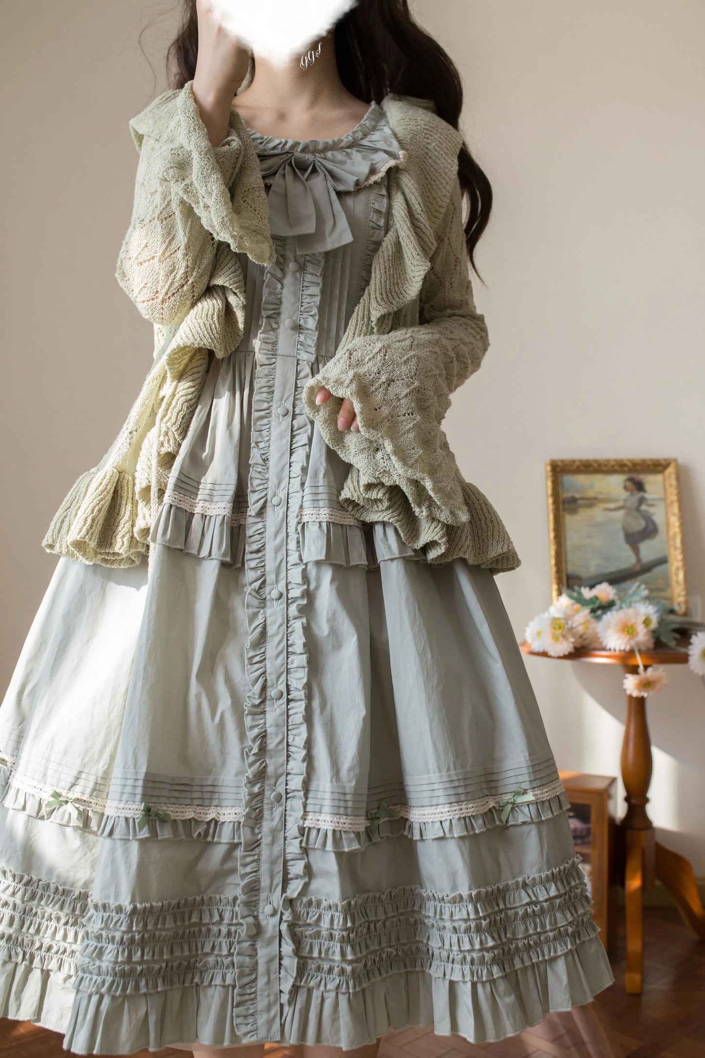 MIST - Sunset Bouquet - Elegant Lolita Cardigan, Flounce Hem