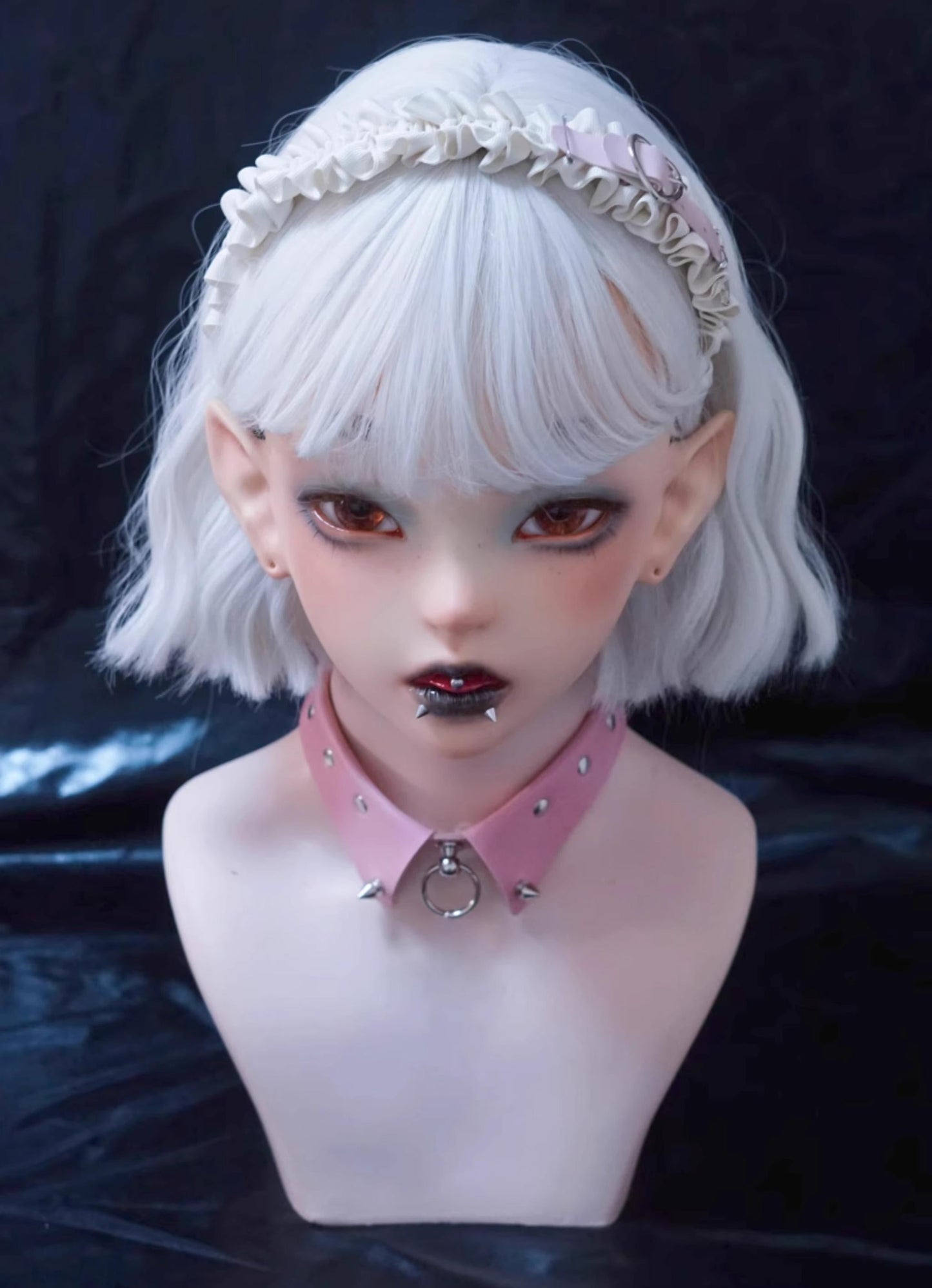 Strange Sugar - Sweet Lolita KC White Pink Ruffled Hairband Accessories