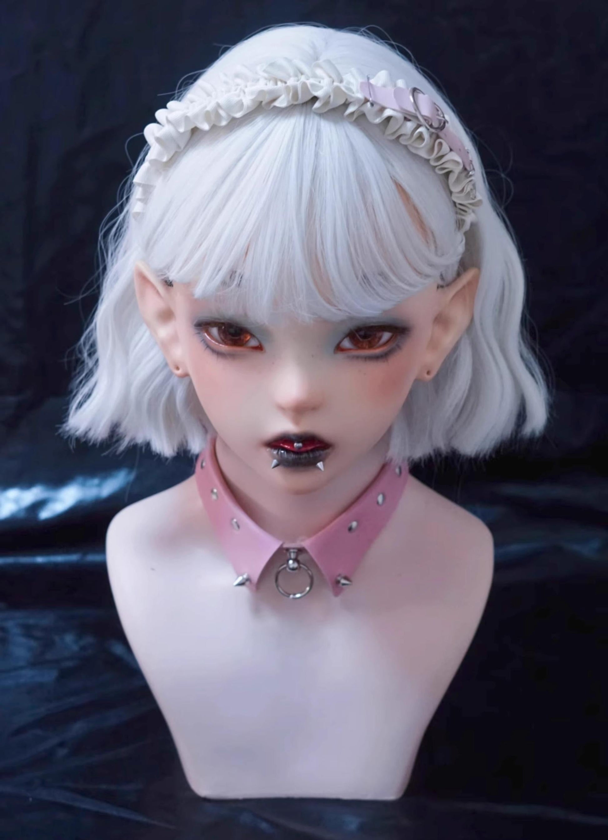 Strange Sugar - Sweet Lolita KC White Pink Ruffled Hairband Accessories