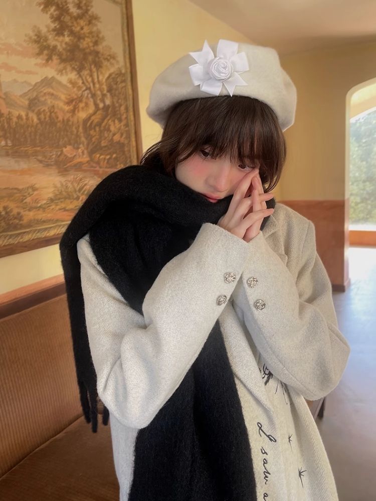 Warm Wide Long Tassel Scarf【s0000004907】