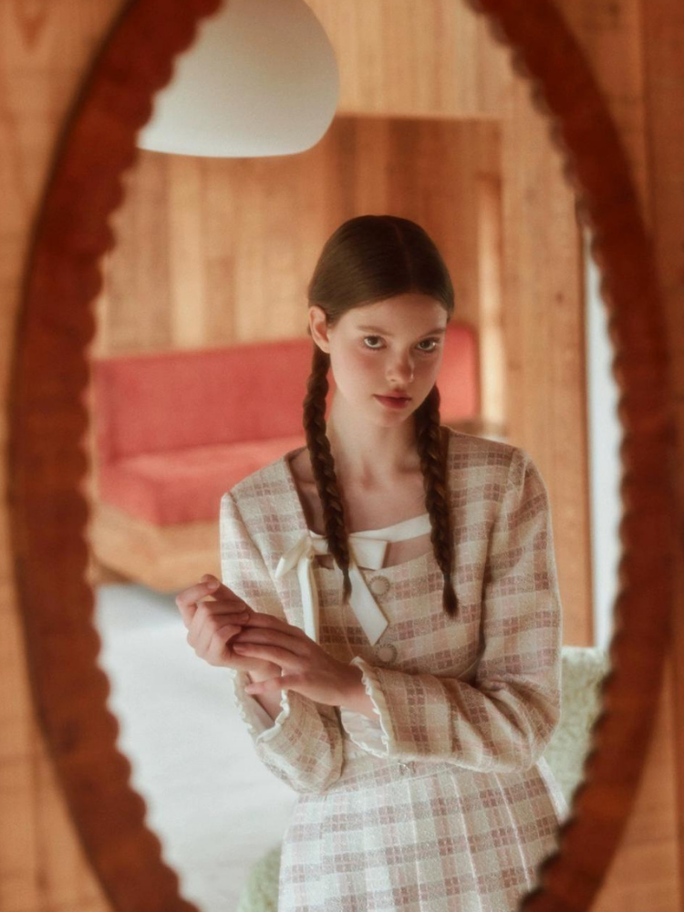 Fragrance Style Plaid Pleated Skirt Suit【s0000003452】