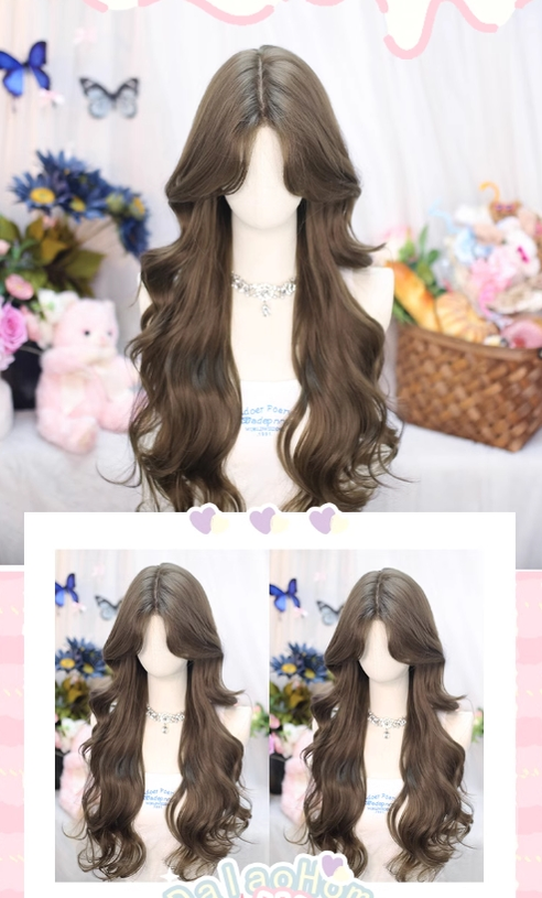 Dalao Home - Flower Season - 70 CM Lolita Wig Long Curls Eight Character Bangs