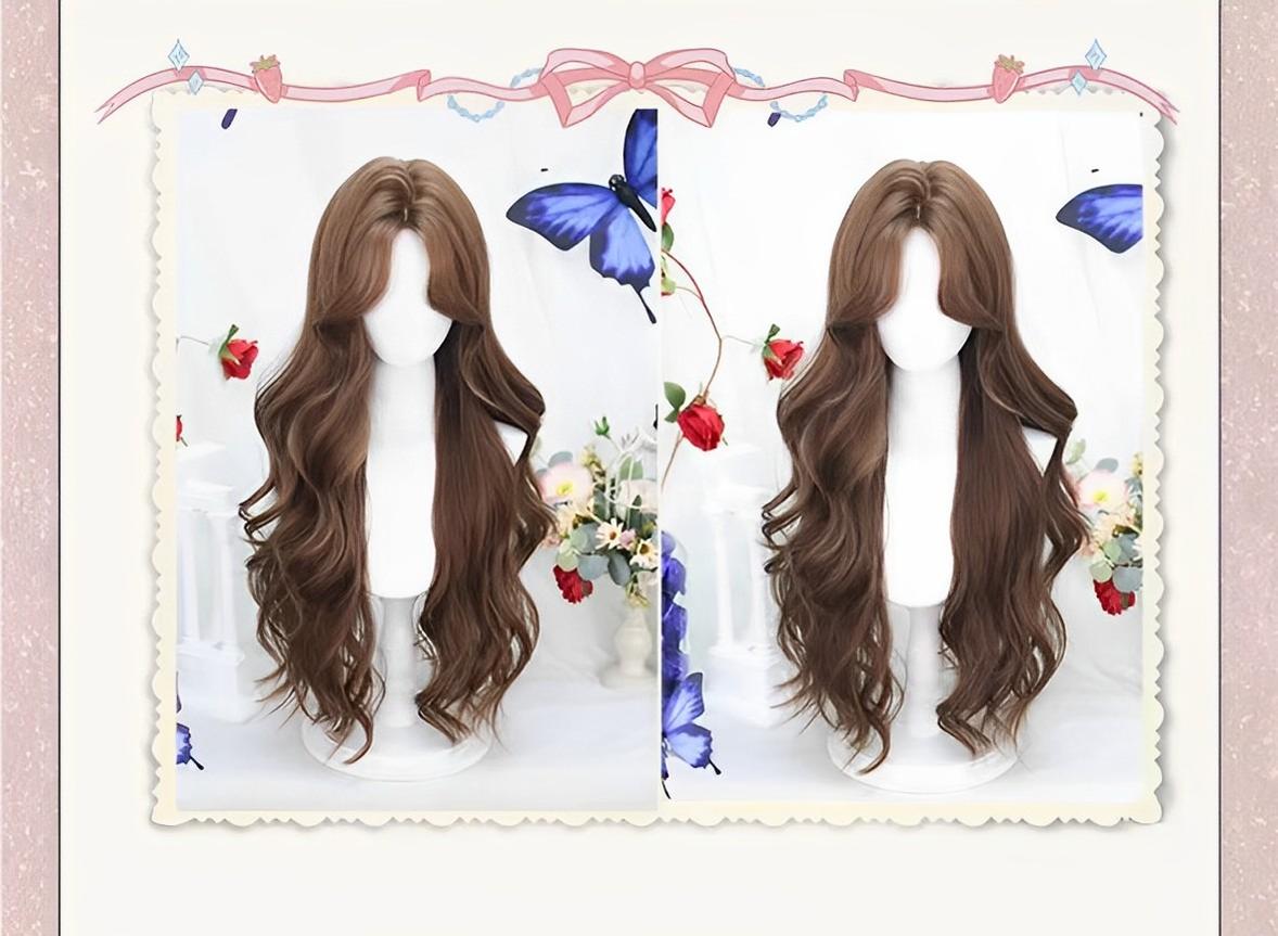 Dalao Home - Shan Li - Daily Lolita Wigs Honey Brown Long Curly Hair