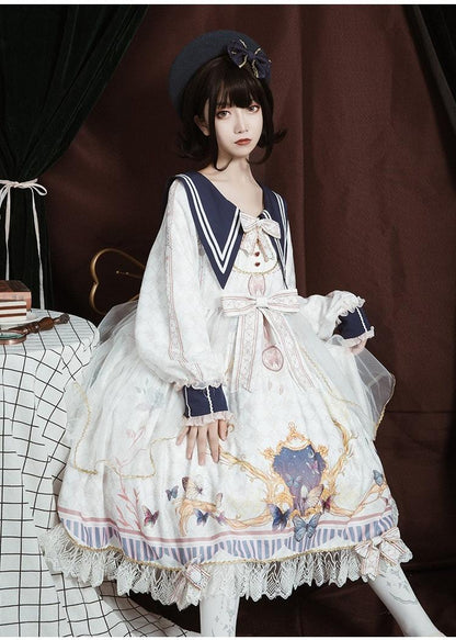 OCELOT - Classic Lolita OP Sailor Collar Elegant Lolita Dress