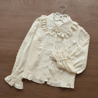 MIST - Lily - Kawaii Lolita Blouse Soft Girl Bubble Puff Sleeve