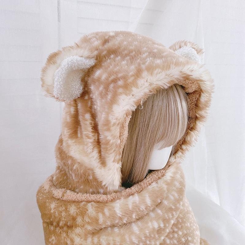 Xiaogui - Winter Kawaii Lolita Hat Antler Plush 3-in-1 Set