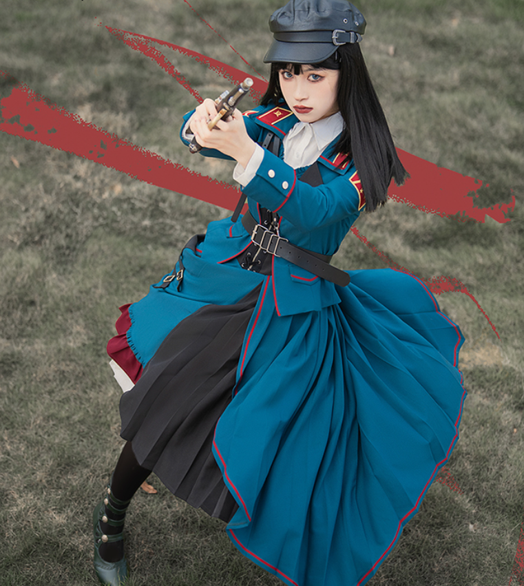 Cyan Lolita - Dwanguard - Military Lolita JSK and Jacket