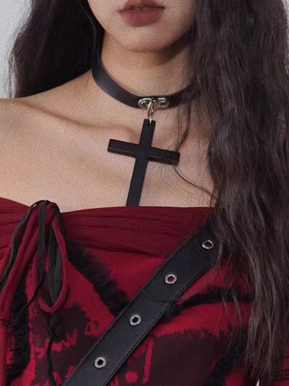 Punk Cross Necklace【s0000004942】