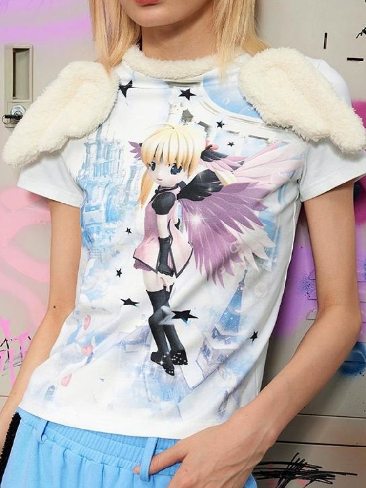 Angel Print Wings T-Shirt【s0000003158】