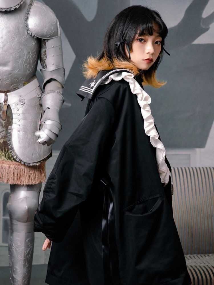 Plaid splicing reversible coat【s0000003612】