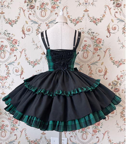 Alice Girl - Gothic Lolita Dress Blue Plaid Jumper Dress