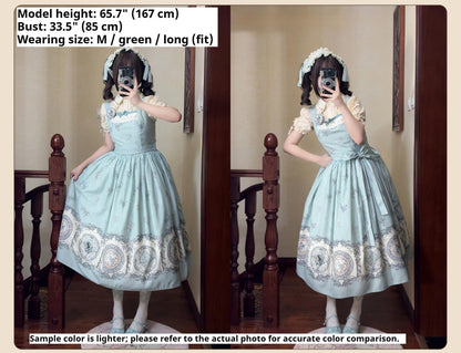 DreamWhale - Small Porcelain Plate - Classic Lolita JSK Printed Dress