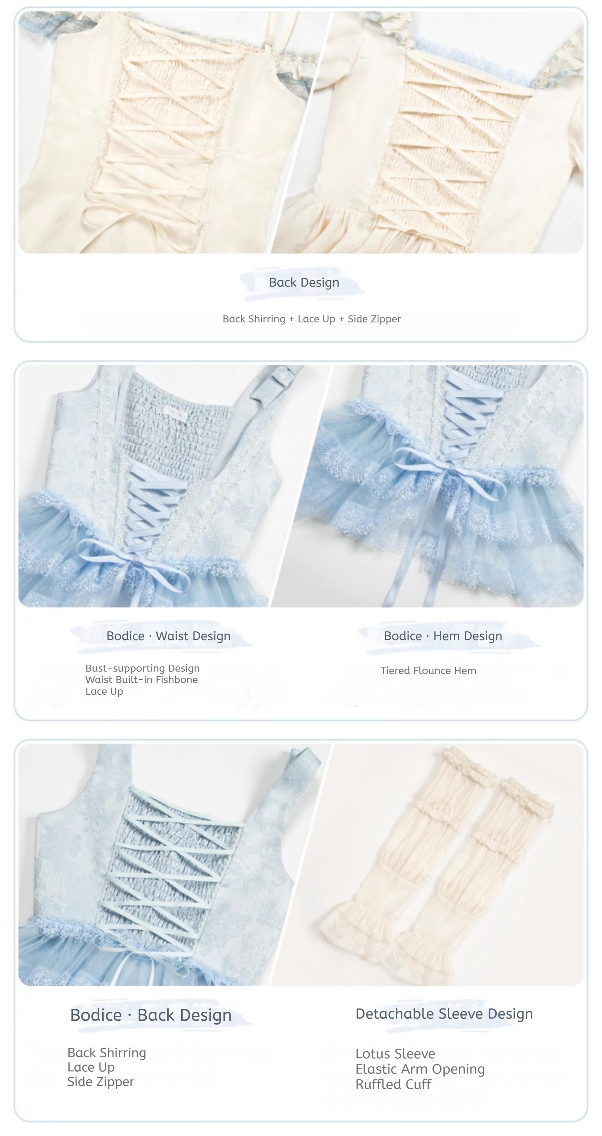 With PUJI - Sea Salt Iced Tea - Classic Lolita Dress, Fishbone Bodice