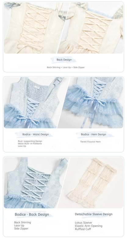 With PUJI - Sea Salt Iced Tea - Classic Lolita Dress, Fishbone Bodice