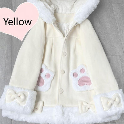 ZhiJinYuan - Calico Cat - Kawaii Lolita Plush Coat Lovely Warm Winter Coat