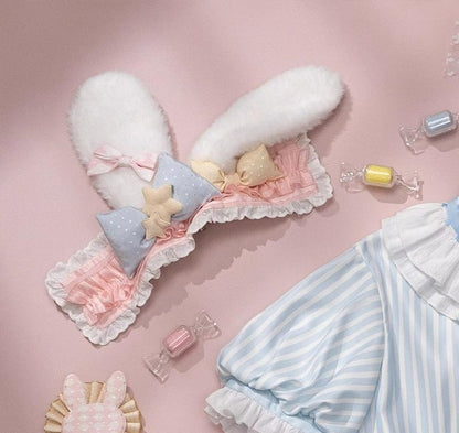 Forest Fluorescent Carps - Ouji Lolita OP Dress Circus Lolita Strip Prince Suit