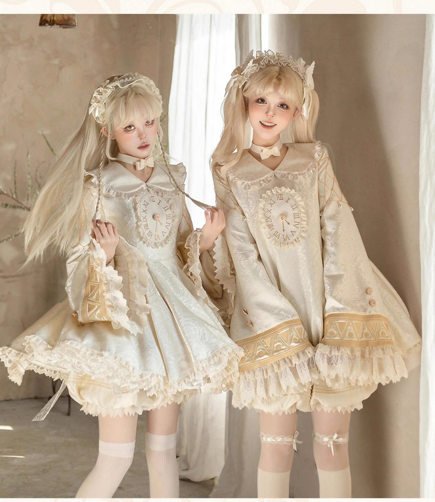 LizBird - Reincarnation of Time - Elegant Lolita OP Set with Waist-Cinching and A-Line Styles