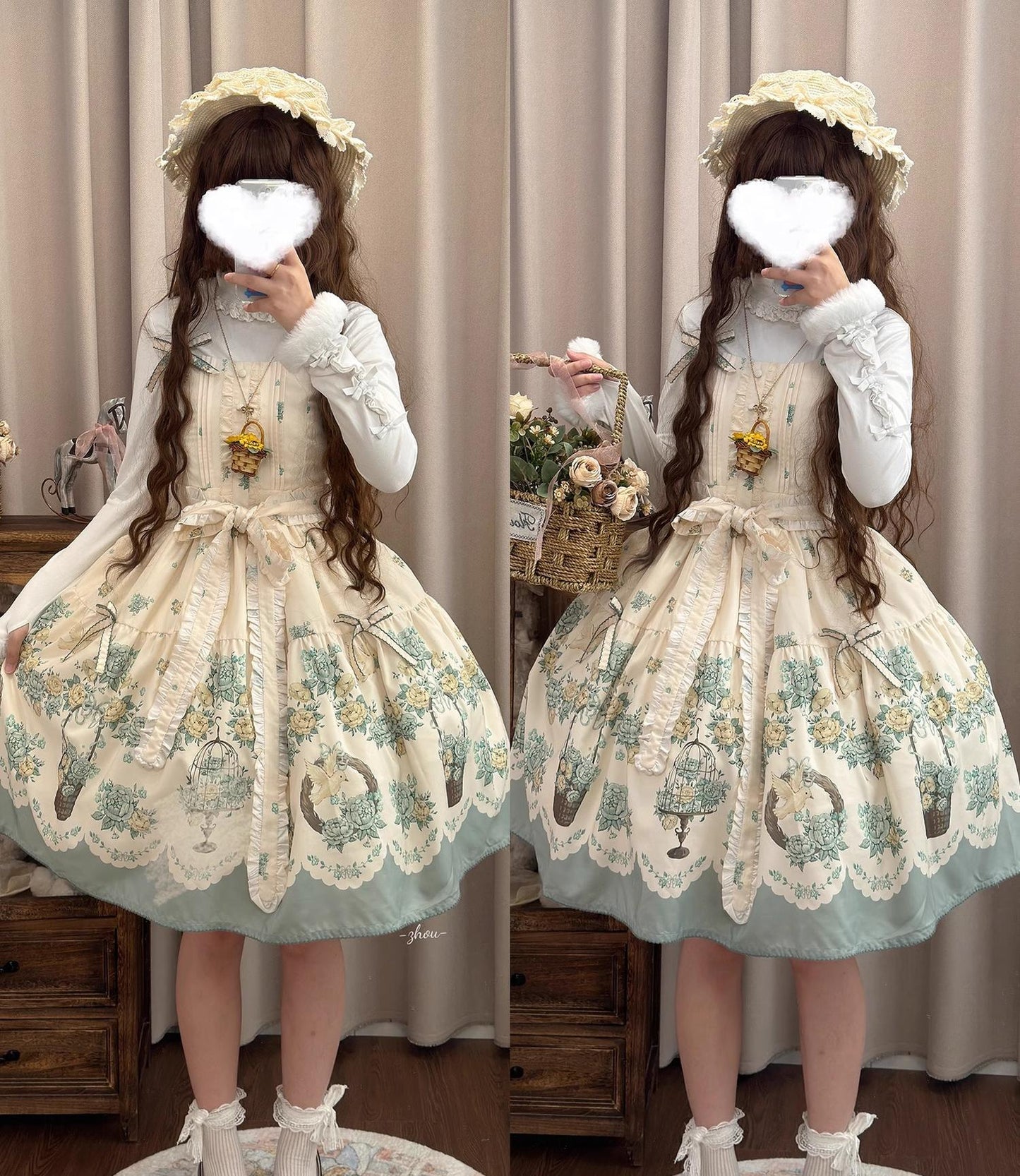 DreamWhale - Floral and Bird Series - Classic Lolita JSK Suit Floral Print Dress