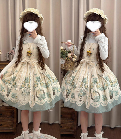 DreamWhale - Floral and Bird Series - Classic Lolita JSK Suit Floral Print Dress