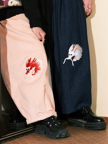 Two-color stitching wide-leg pants【s0000003617】