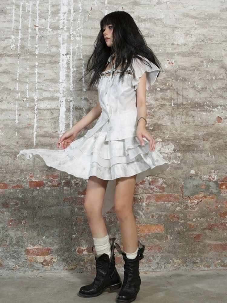 Stitching short-sleeved shirt【s0000003211】