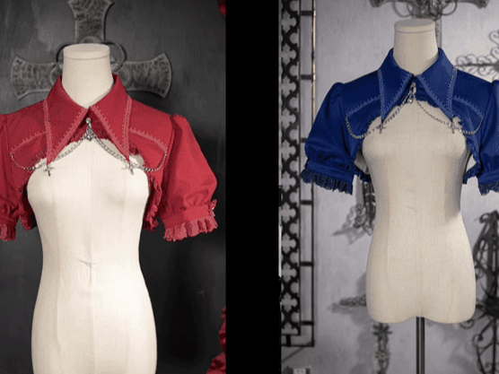 OCELOT - Contract Cross - Gothic Elegant Bubble Sleeve Bolero