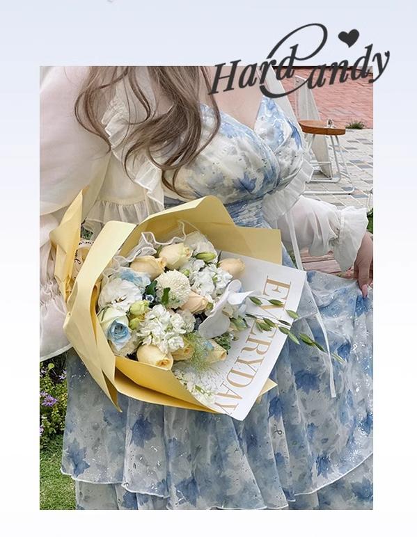 Yingtang - Plus Size Blue Lolita JSK Dress Cardigan Set New Arrival