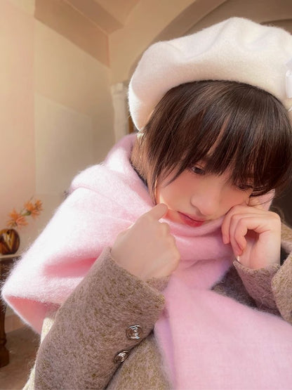 Warm Wide Long Tassel Scarf【s0000004907】