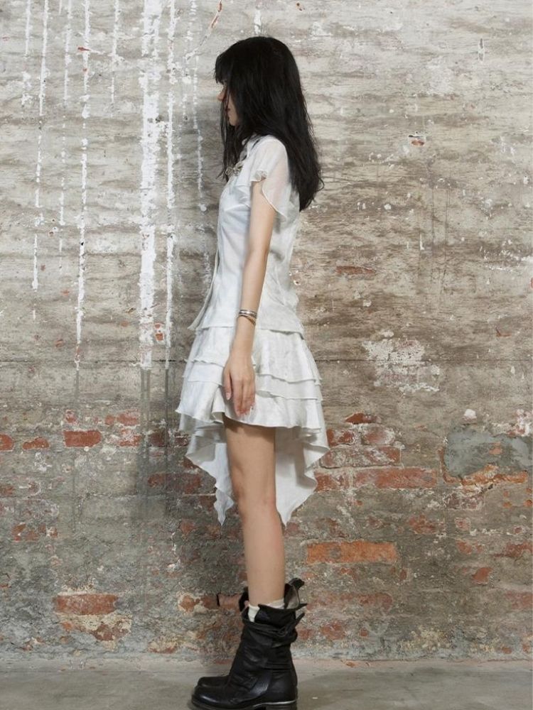 Stitching short-sleeved shirt【s0000003211】