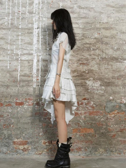 Stitching short-sleeved shirt【s0000003211】