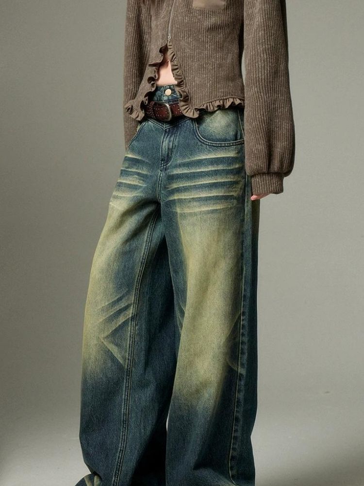 American high street wide leg jeans【s0000003277】