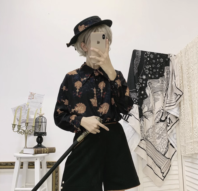 Princess Chronicles - Arms of Glory - Retro Ouji Lolita Prince Black Flat Bonnet