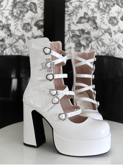 Pure Tea For Dream - Cross Buckle Punk Lolita Shoes