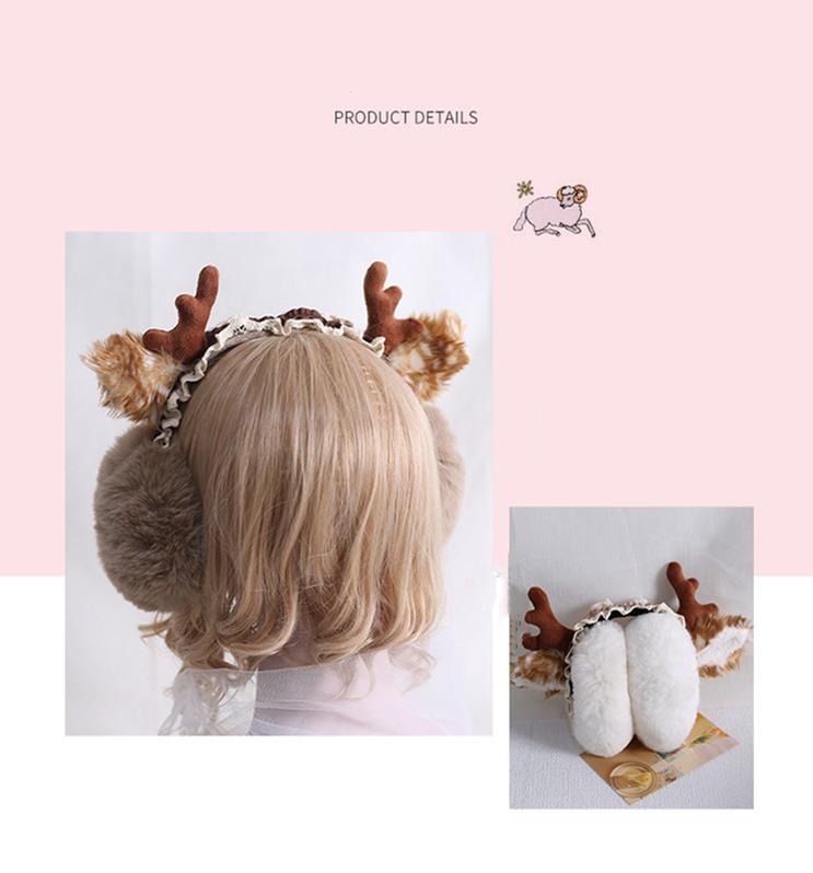 Xiaogui - Christmas Foldable Antlers Earmuffs Lolita KC