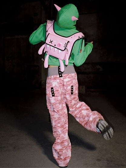 Crackle Print Pointed Short Sweatshirt Jacket【s0000004815】