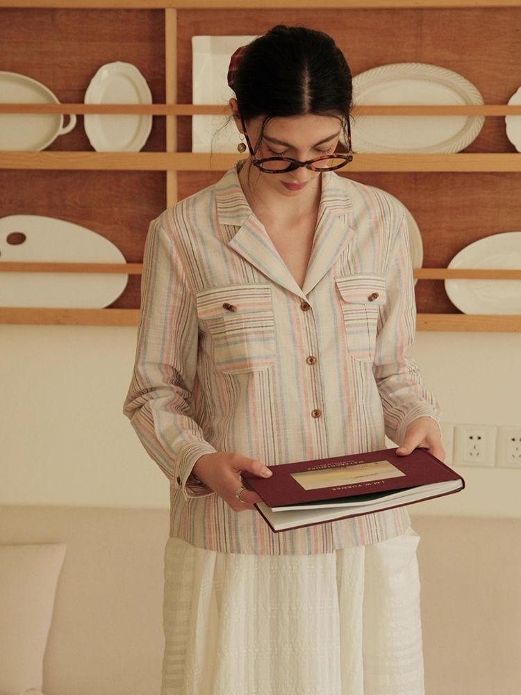 Suit collar Loose pocket Shirt【s0000007496】