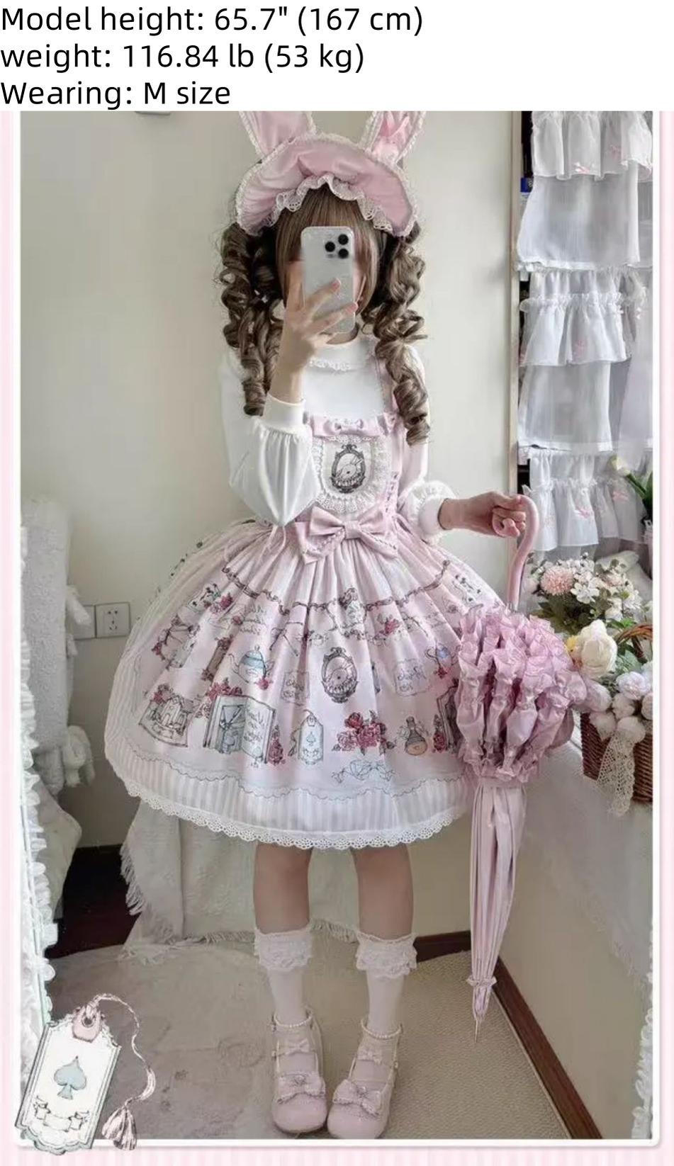 MeowMeow - Rabbit Collection Box - Bunny Print Kawaii Lolita JSK Dress, 3 Colors