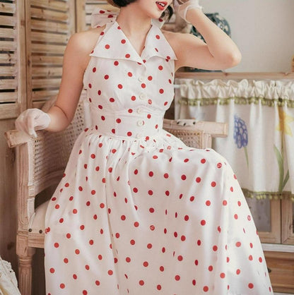 Forest Wardrobe - Afternoon Forest - Vintage Lolita Dress Halter Neck Open Back