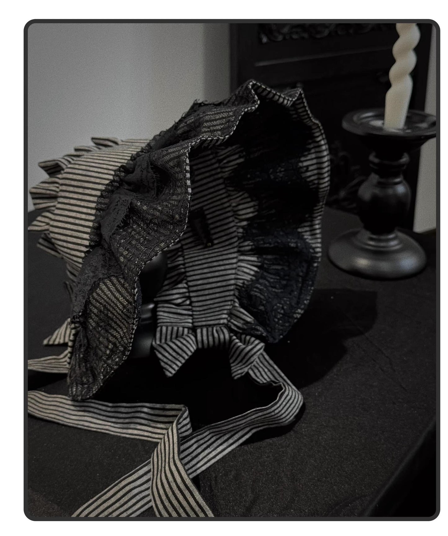 Susin Lolita - Striped Cross - Gothic Coordinated Lolita Set, Adjustable Blouse & Skirt