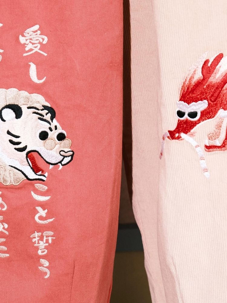 Two-color stitching wide-leg pants【s0000003617】