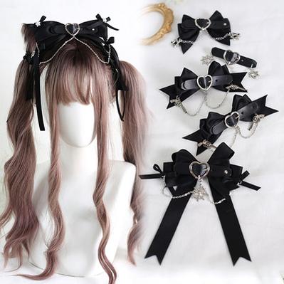 Xiaogui - Dark-themed Gothic Lolita Heart Hair Clips