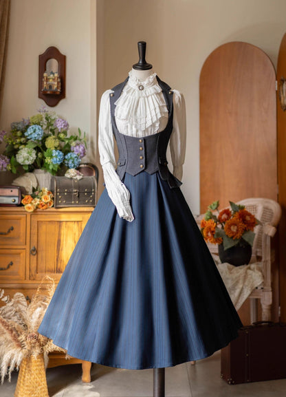 Forest Wardrobe - Forest Contract - Classic Lolita Striped Vest, Elastic Waist