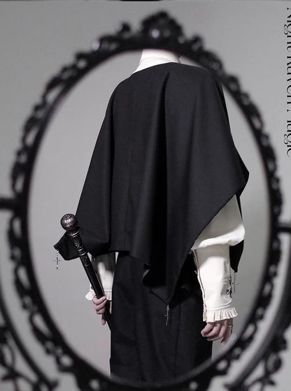 CastleToo - Night Raven Magic - Ouji Lolita Dress Set, Suspender Shorts & Cape