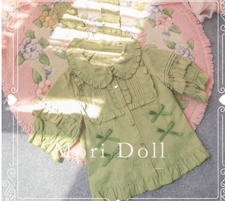 Mori Doll - Kawaii Lolita Rabbit Ears Short Sleeve Shirt Multicolors