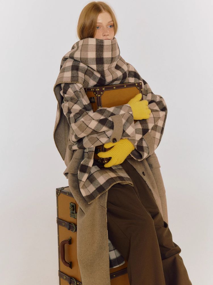 Plaid long coat【s0000005072】