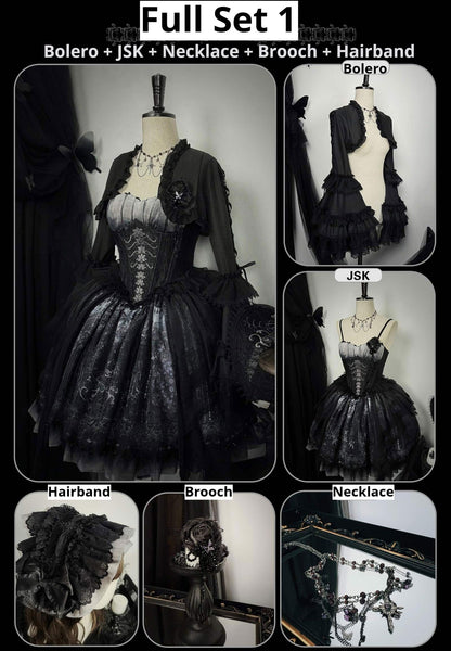 Susin Lolita - Bone-Eroded Butterfly - Gothic Lolita JSK & SK Set