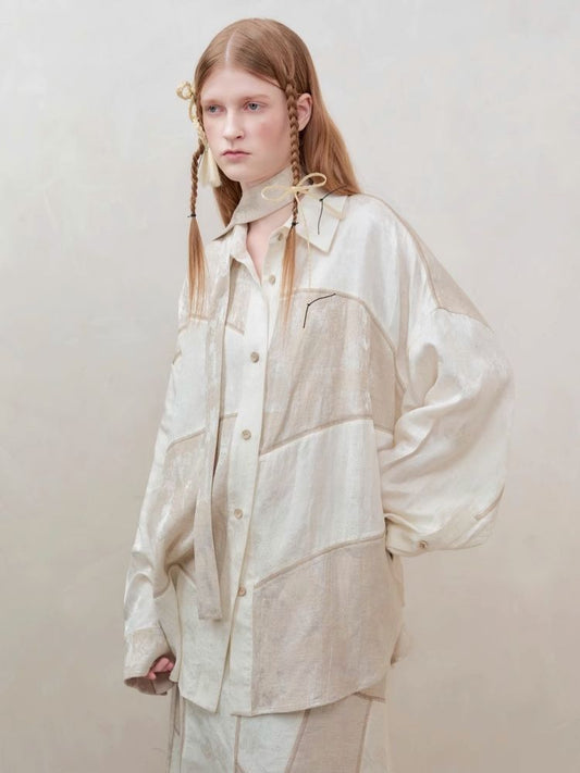 Patchwork stitching shirt + half skirt【s0000008177】