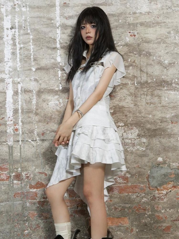 Stitching short-sleeved shirt【s0000003211】