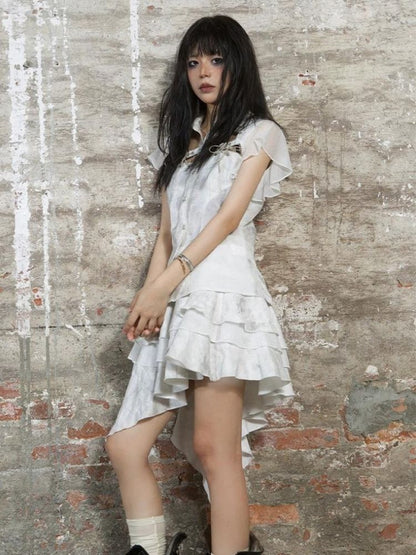 Stitching short-sleeved shirt【s0000003211】