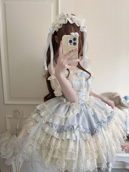 Sugar Girl - Ribbons of Love - Sweet Lolita JSK Dress, Tiered Ruffles
